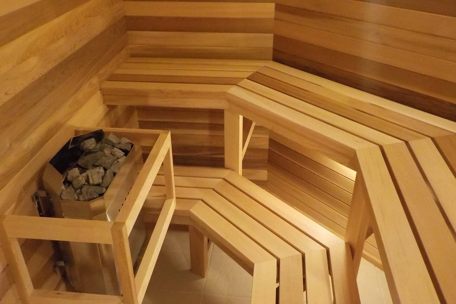 Western Red Cedar home sauna interior built from a Home Sauna Kits package
