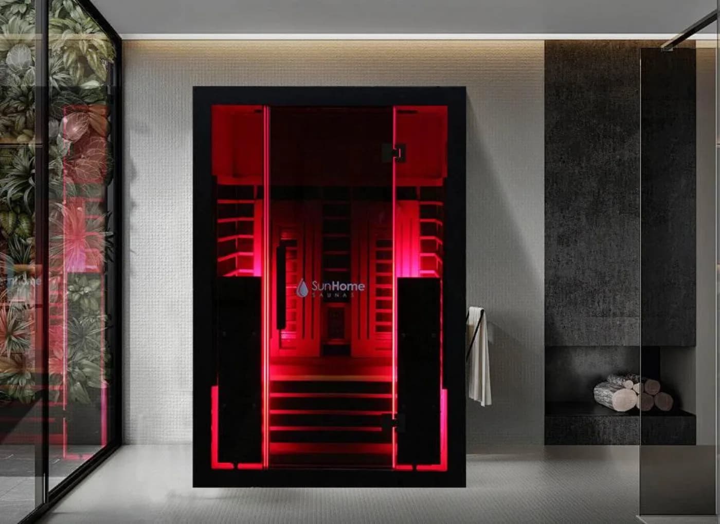 Sun Home Eclipse 2-person infrared sauna with red light therapy