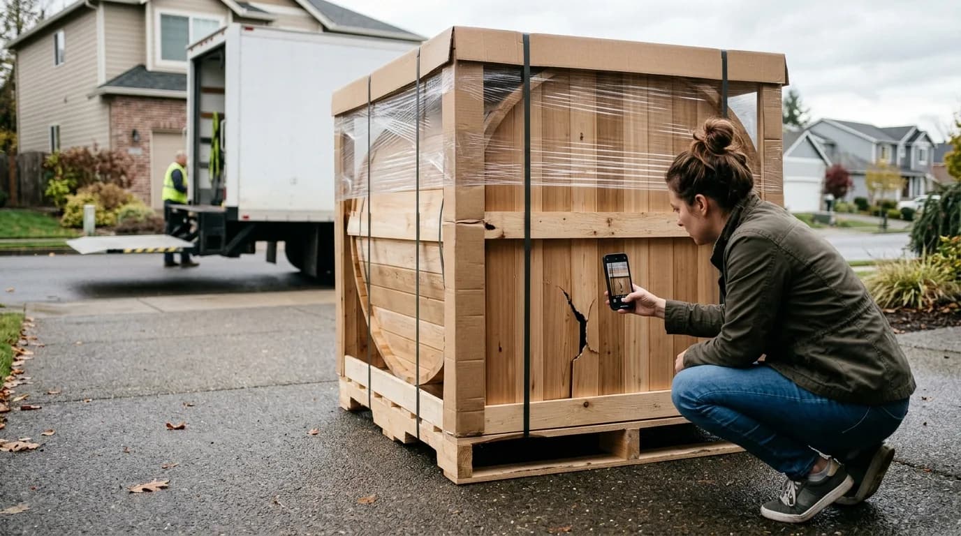 Sauna Shipping Damage: What to Do When Yours Arrives Damaged