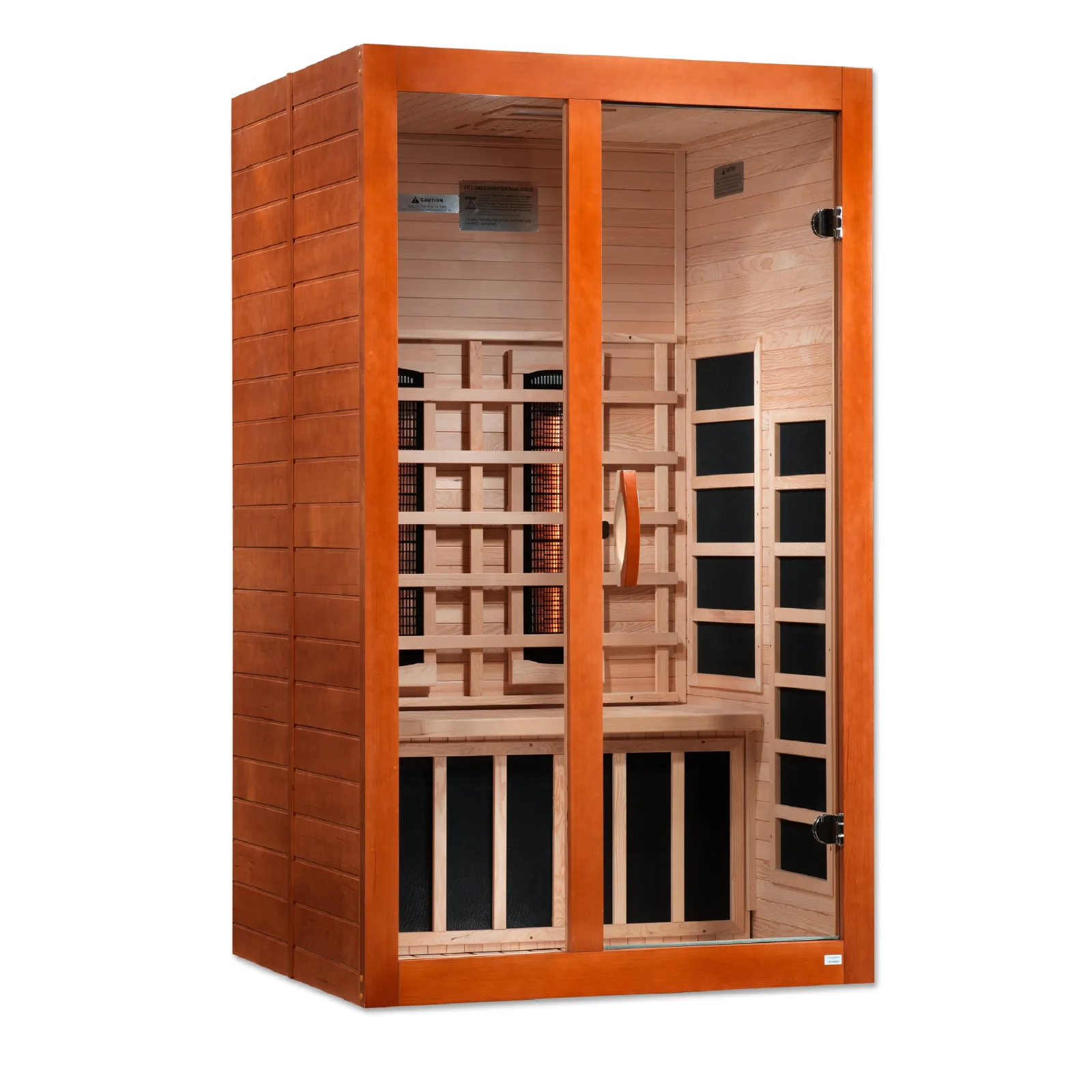 Dynamic Santiago 2-person full spectrum infrared sauna, hemlock cabin with glass door