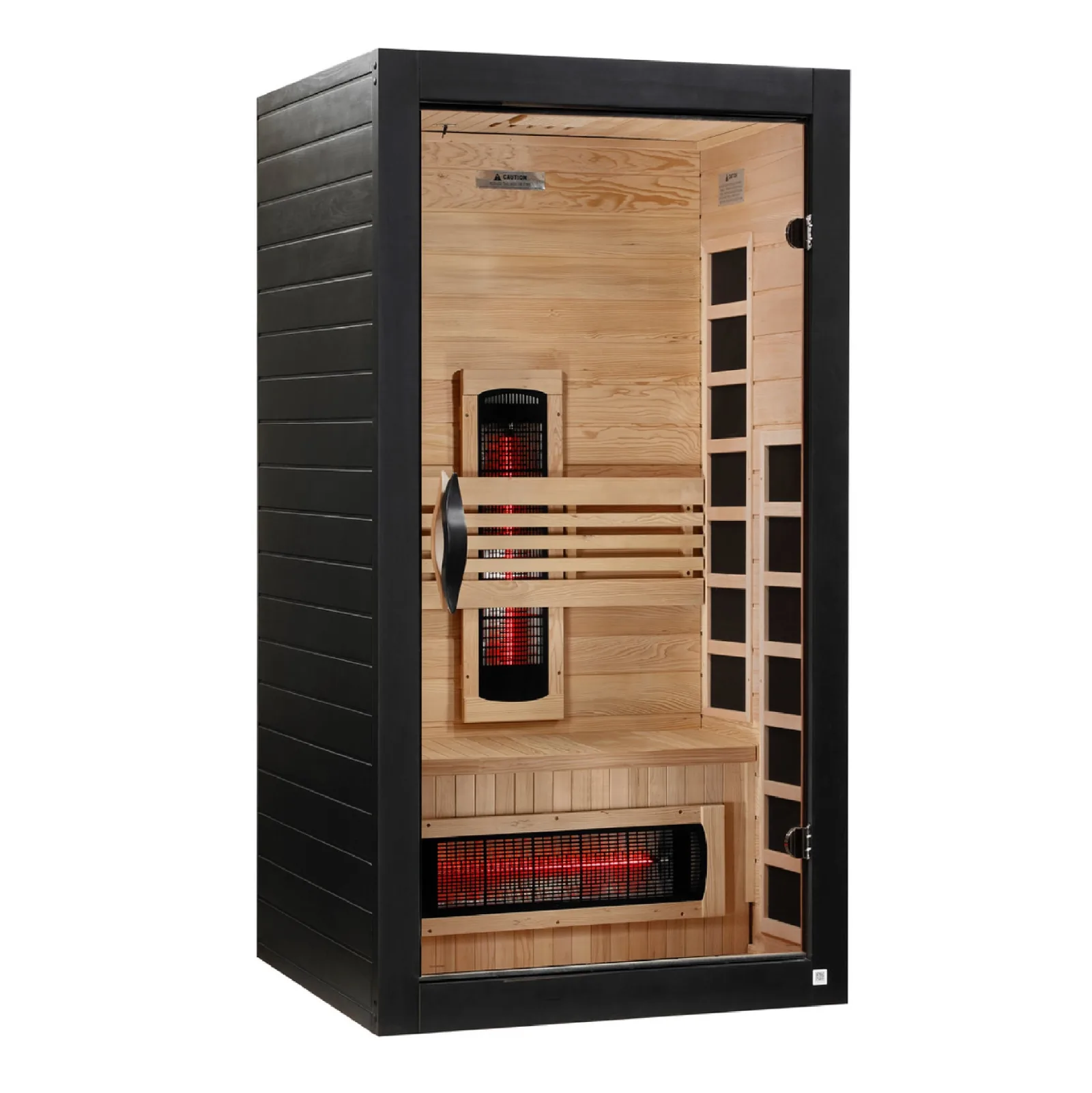 Dynamic Santorini 1-2 person full spectrum infrared sauna in dark finish