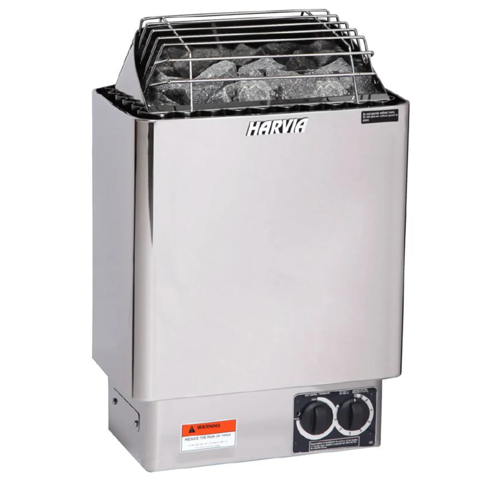 Harvia KIP wall-mounted electric sauna heater in steel finish