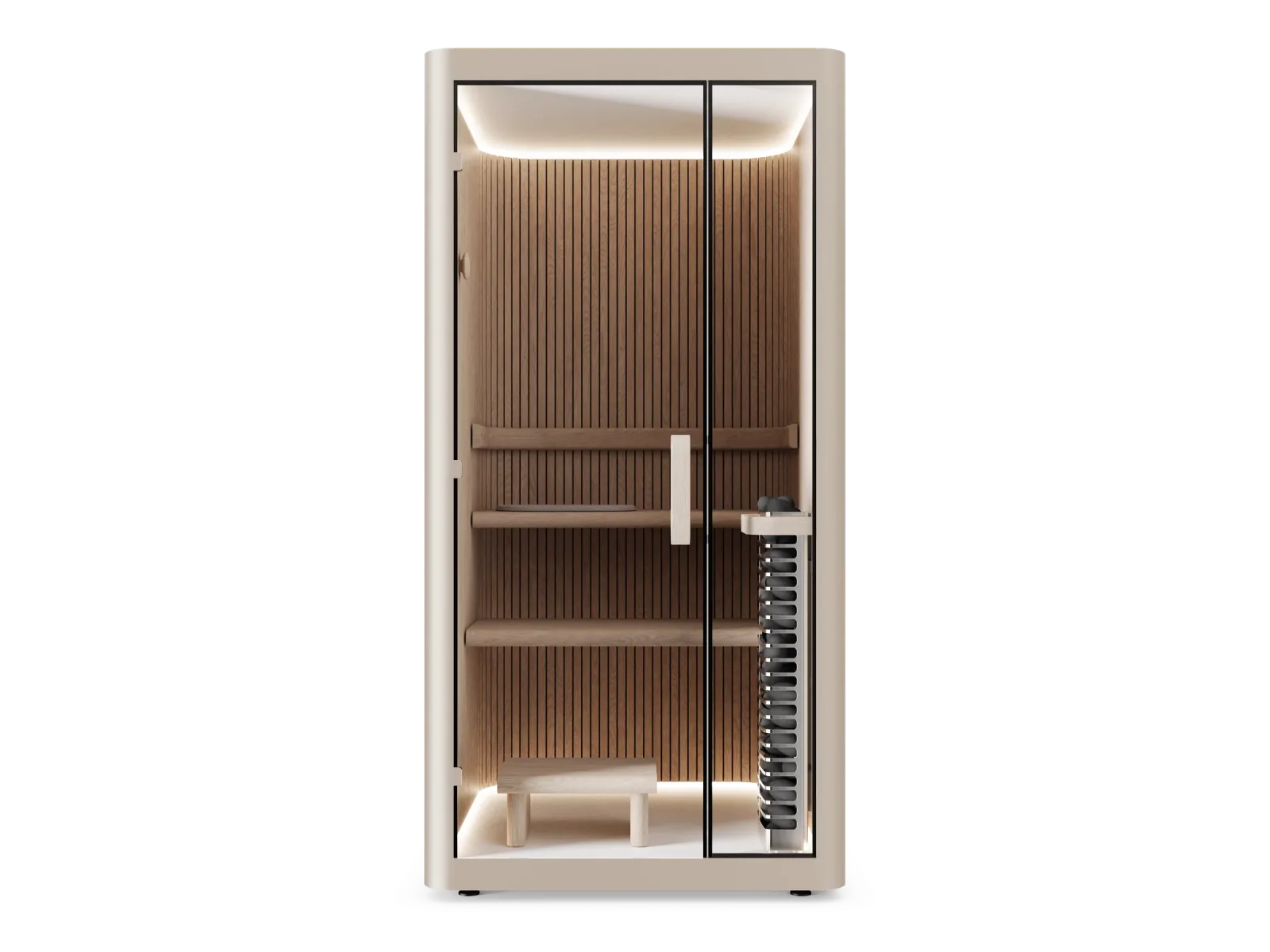 Haven Sauna apartment unit in sand exterior finish