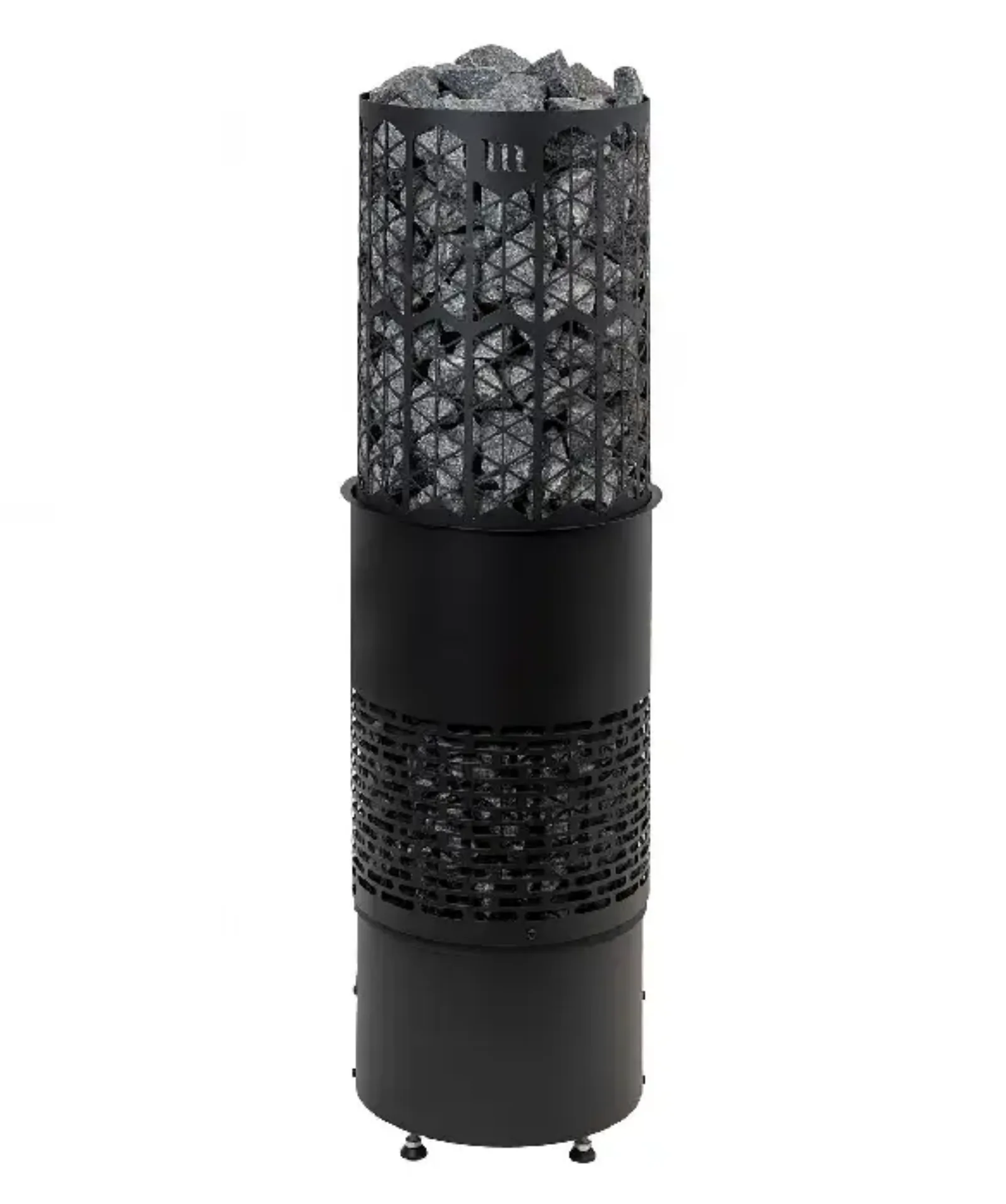 Mondex Kaira black geometric electric sauna heater, front view